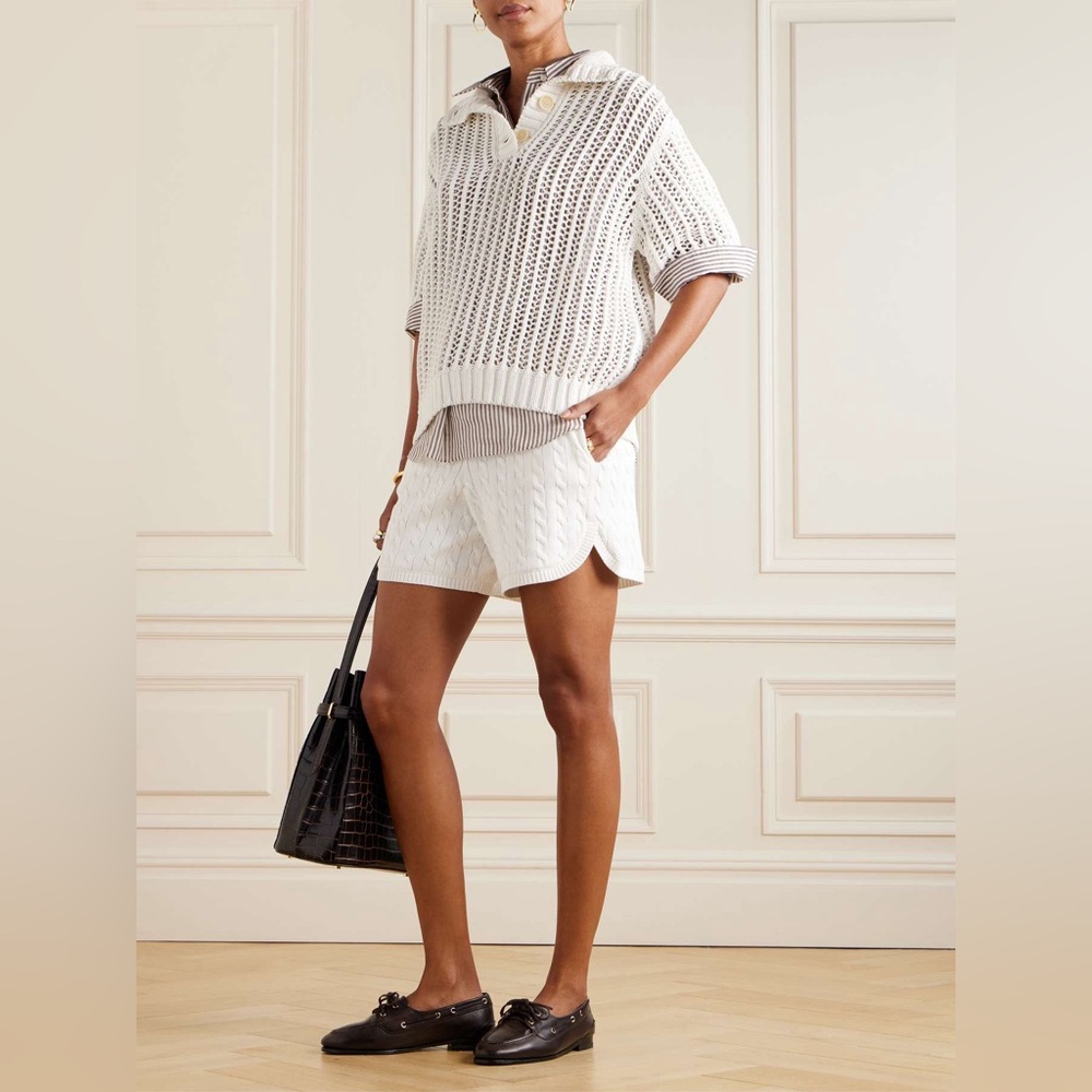 SOLD NWT Brunello Cucinelli Ivory Knit Turtleneck Sweater - Size M